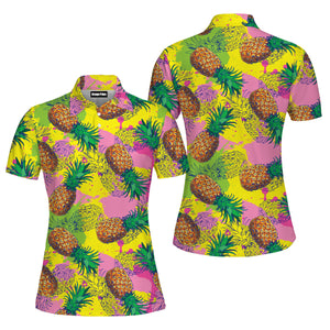 Pineapple Colorful Polo Shirt For Women