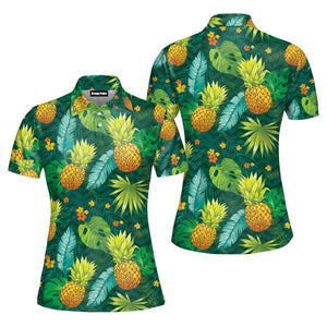 Pineapple Fruit Tropical Polo Shirt For Women