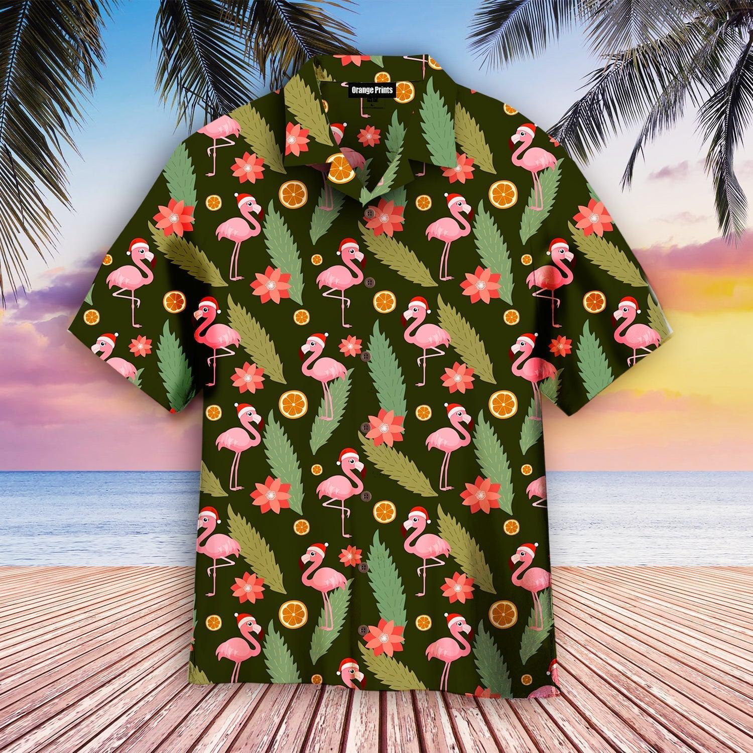 Pink Flamingo Happy Christmas In July Hawaiian Shirt For Men & Women