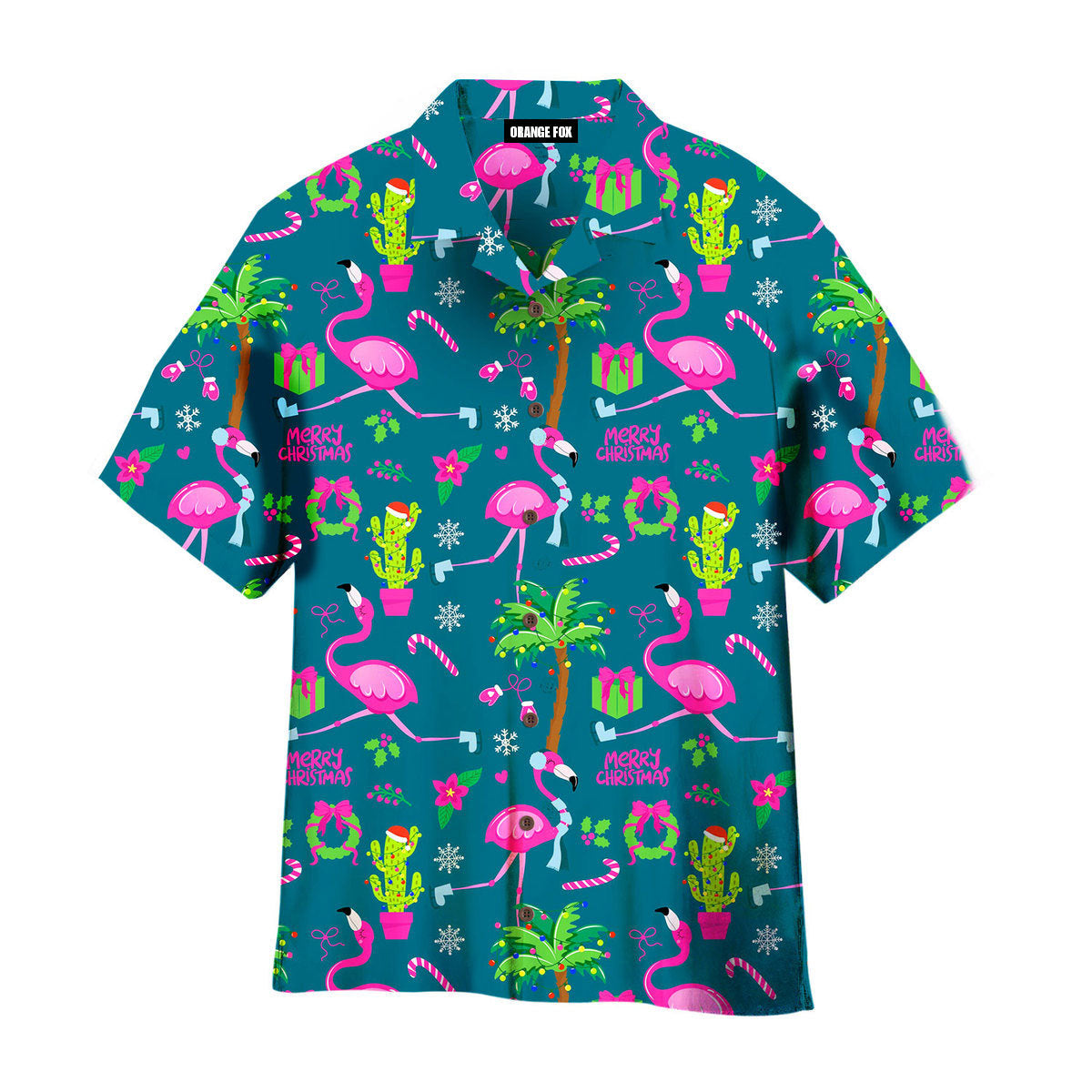 Pink Flamingo Pattern Marry Christmas In July Outfit Pattern Aloha Hawaiian Shirts For Men & Women