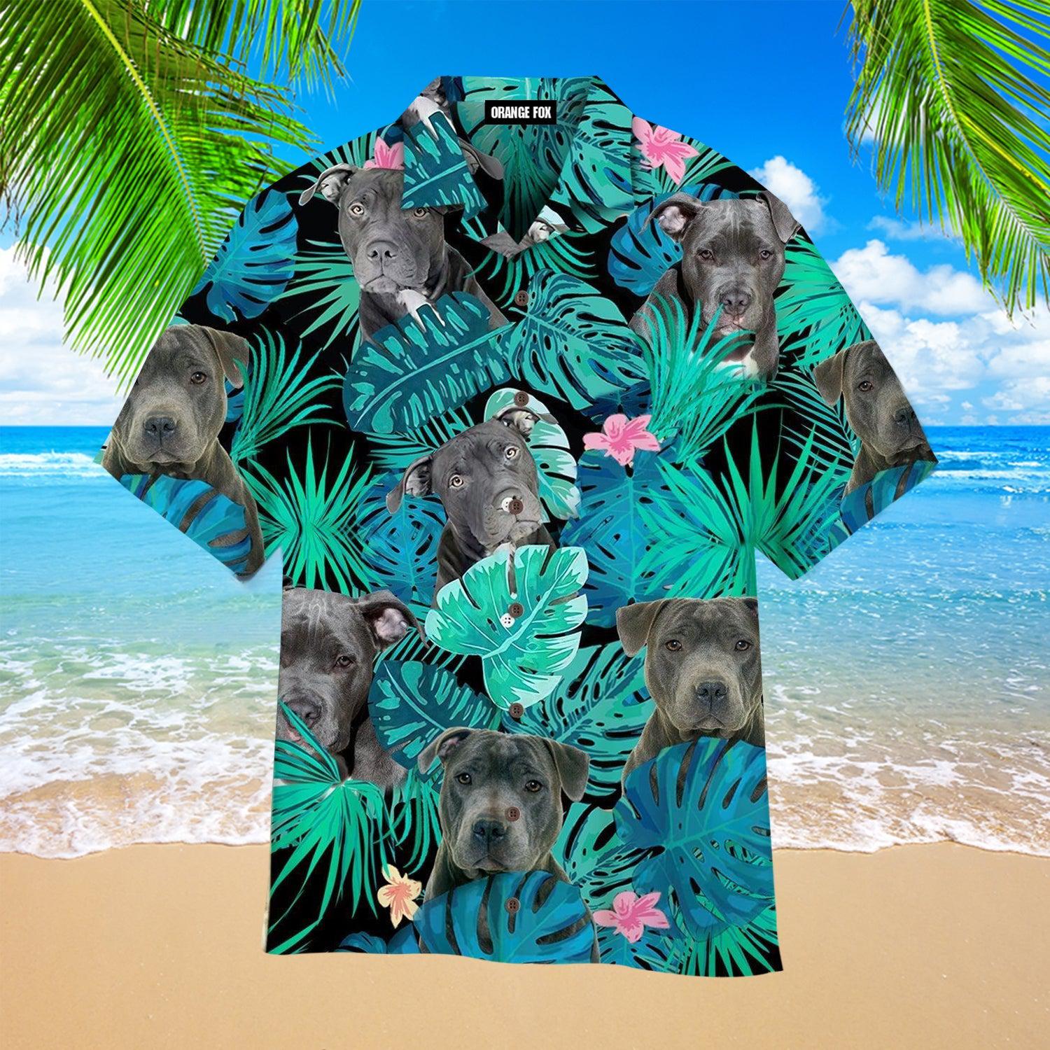 Pitbull Hibiscus Tropical Hawaiian Shirt For Men & Women