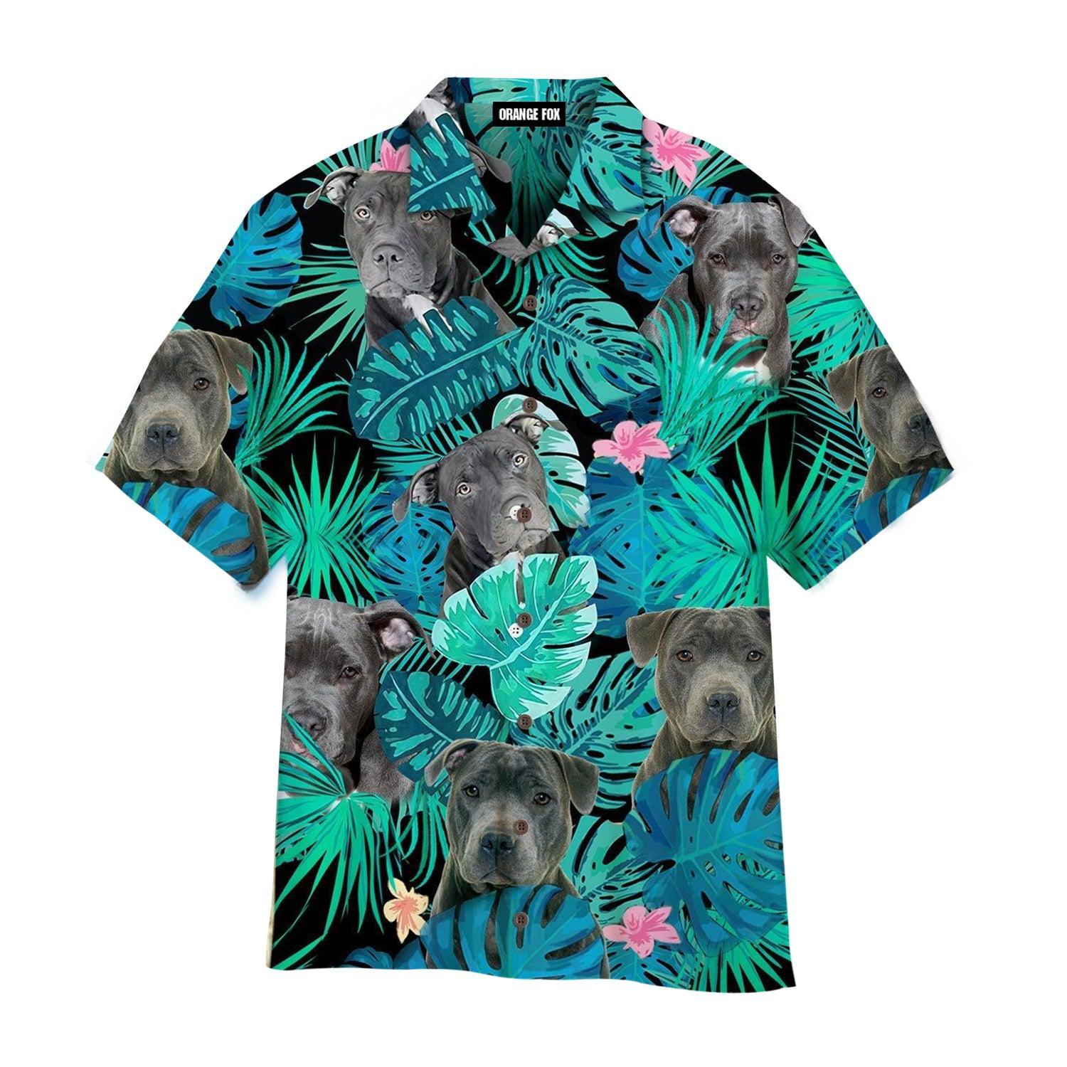 Pitbull Hibiscus Tropical Hawaiian Shirt For Men & Women