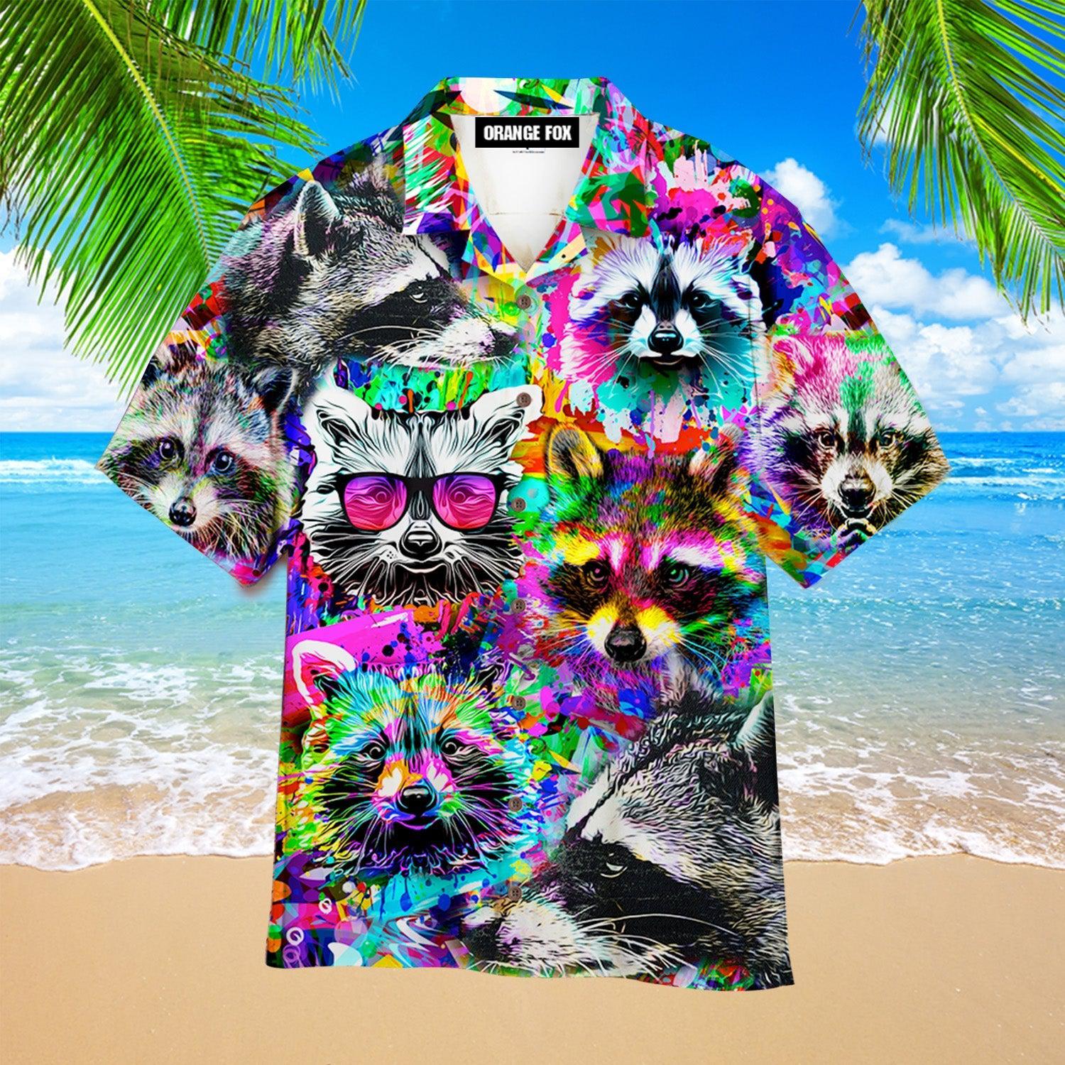 Raccoon - Gift For Animals - Colorful Hawaiian Shirt For Men & Women
