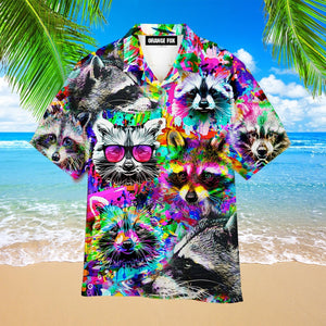 Raccoon - Gift For Animals - Colorful Hawaiian Shirt For Men & Women