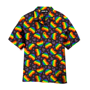 Rainbow Heart LGBT Aloha Hawaiian Shirt For Men & Women