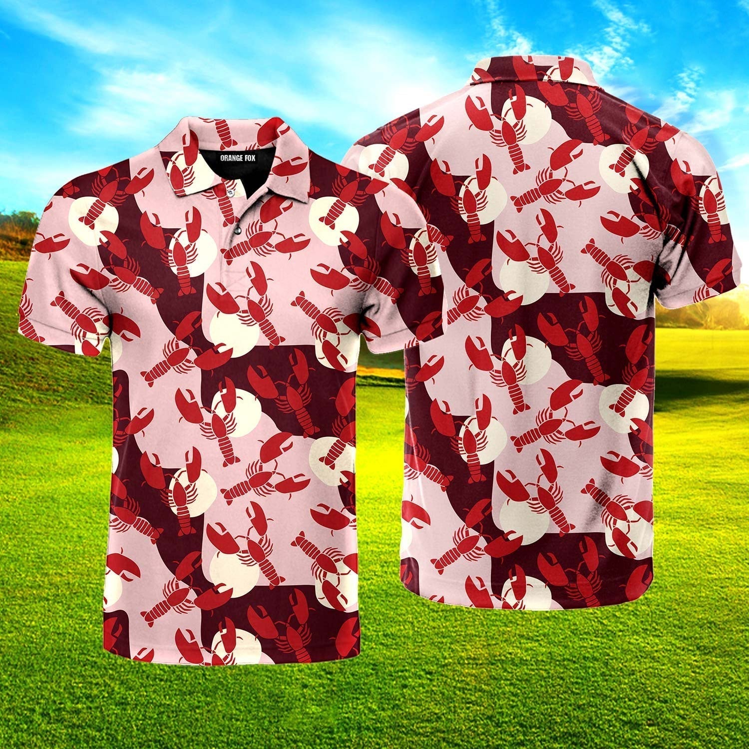 Retro Lobster Polo Shirt For Men