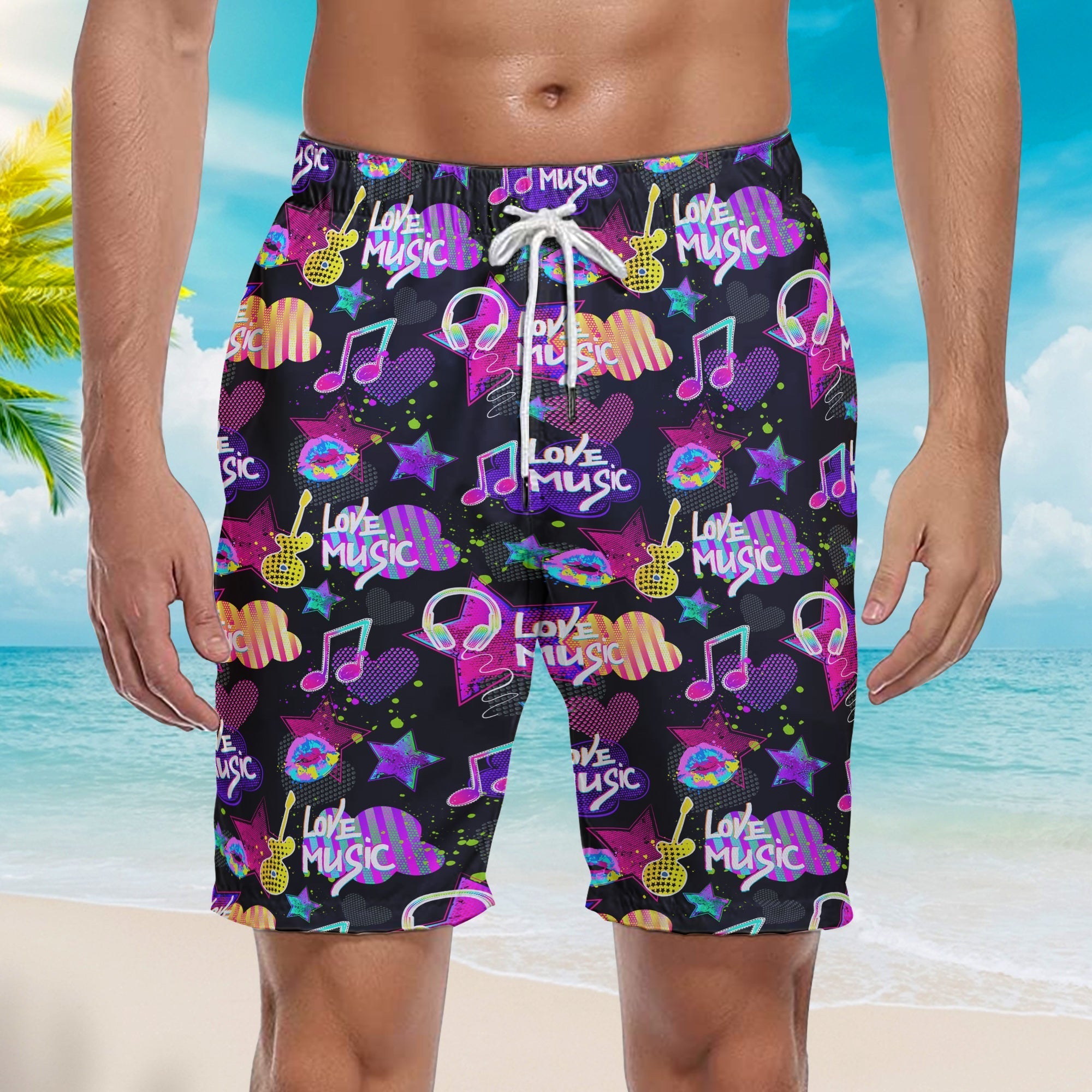 Life Is Better With Music Beach Shorts For Men