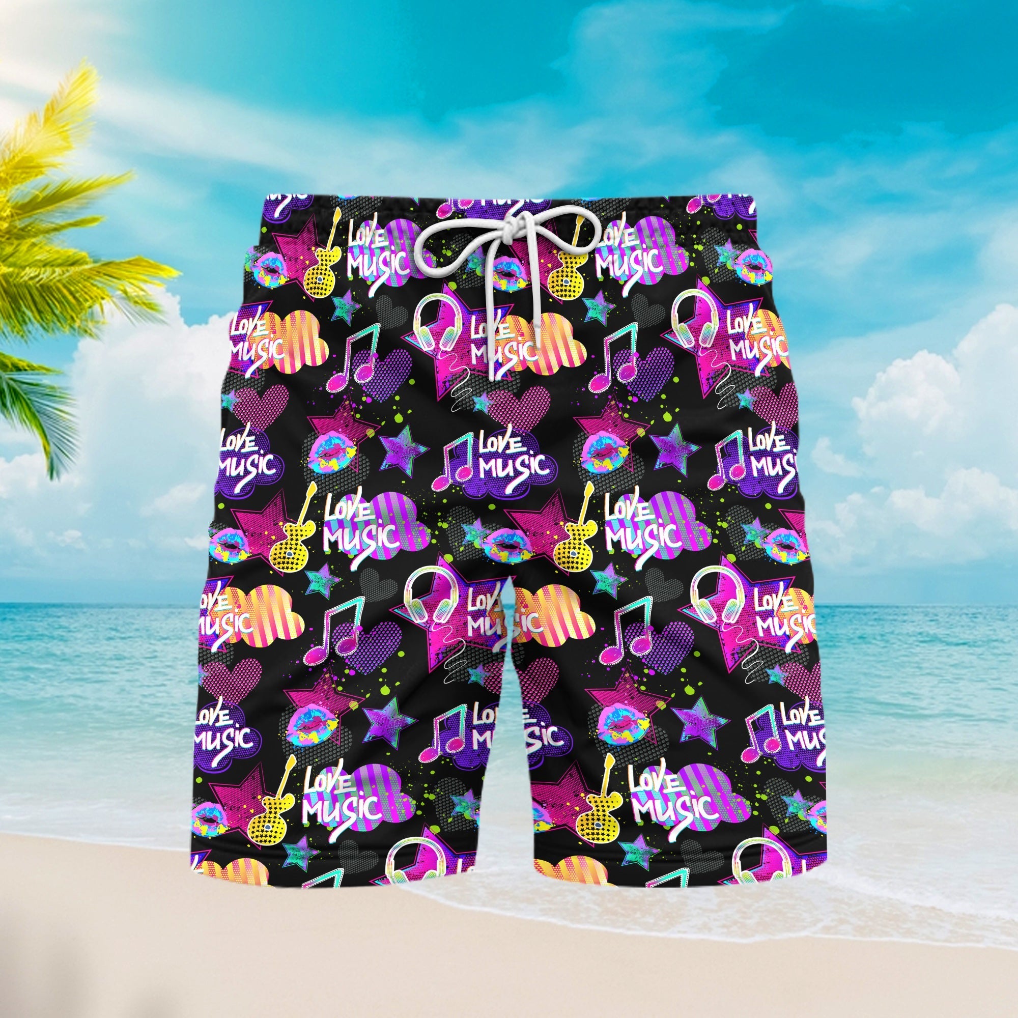 Life Is Better With Music Beach Shorts For Men