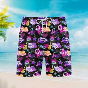 Life Is Better With Music Beach Shorts For Men