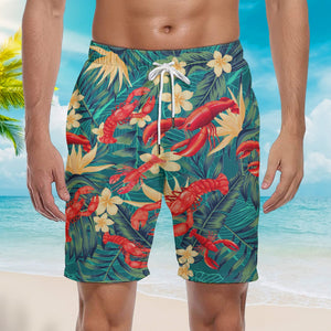 Lobster It’s A Known Fact That Lobsters Fall In Love Tropical Beach Shorts For Men