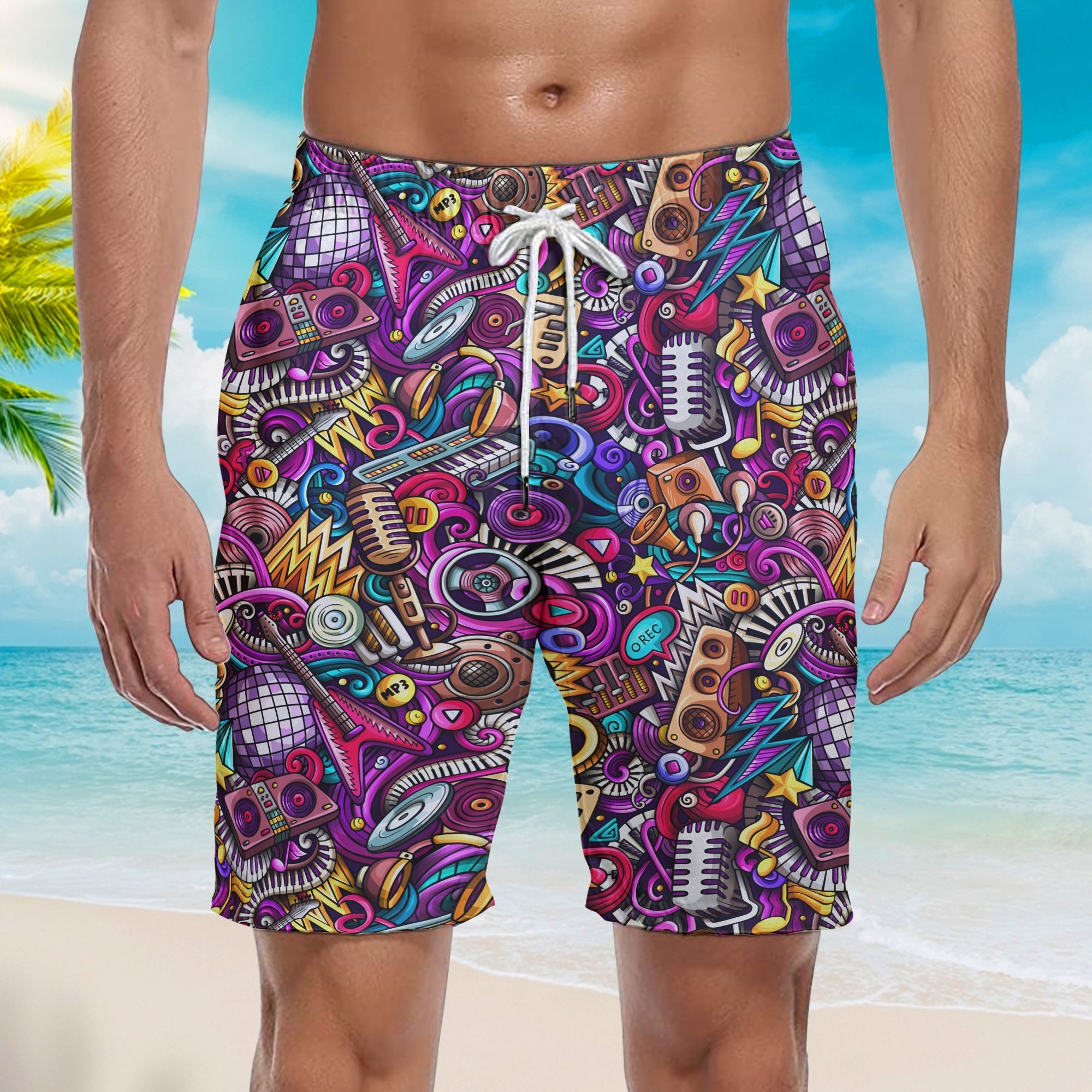 Music Everybody Needs A Little More Disco Beach Shorts For Men