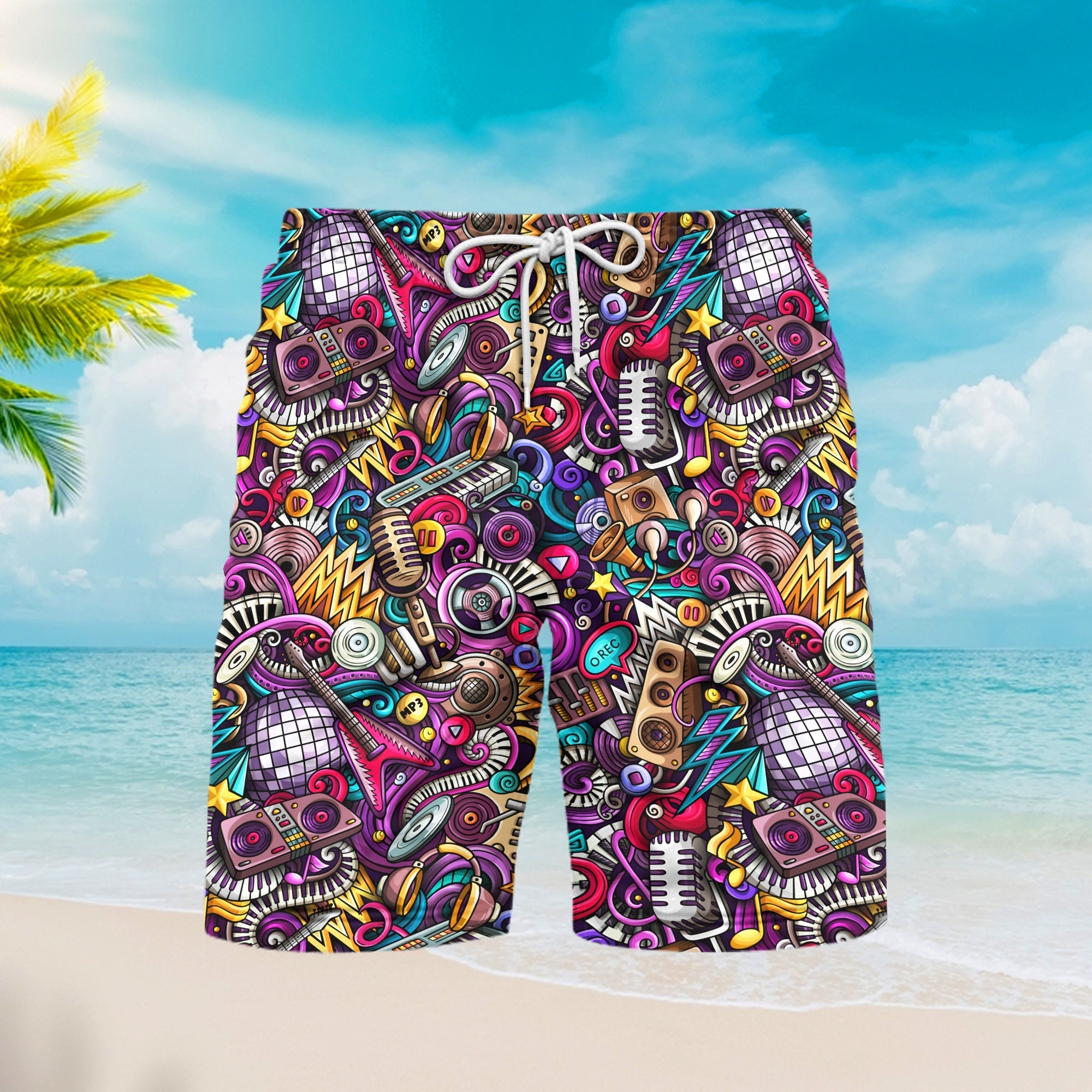 Music Everybody Needs A Little More Disco Beach Shorts For Men