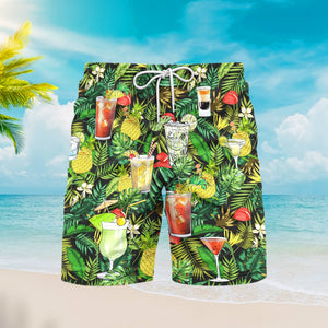 Cocktail Fruit Hello Summer Beach Shorts For Men