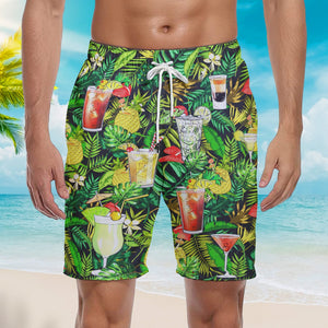 Cocktail Fruit Hello Summer Beach Shorts For Men