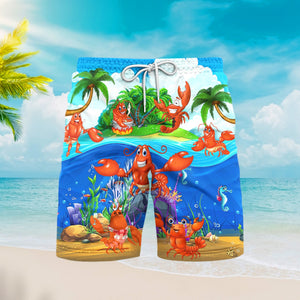 Funny Lobster Beach Shorts For Men