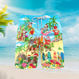 Christmas Mele Kalikimaka From Hawaii Beach Shorts For Men