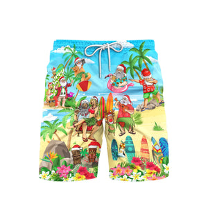 Christmas Mele Kalikimaka From Hawaii Beach Shorts For Men