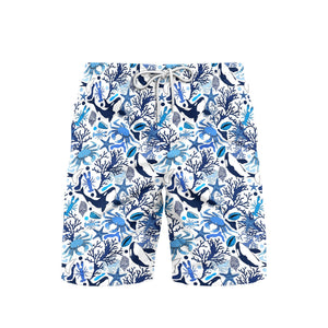 Life Of Ocean With Whales Crabs And Lobsters Beach Shorts For Men