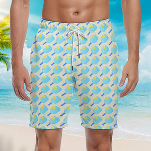 Pickleball Blue Nature Beach Shorts For Men