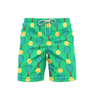 Pickleball Paddles Green Beach Shorts For Men