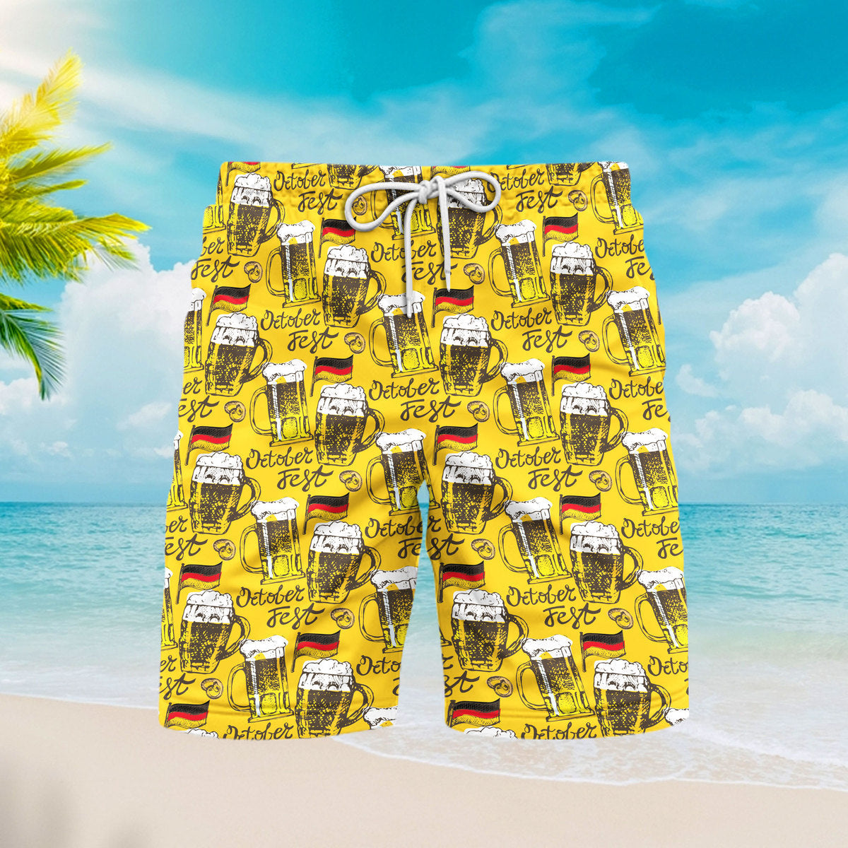 Oktoberfest Beer Somewhere Beach Shorts For Men 