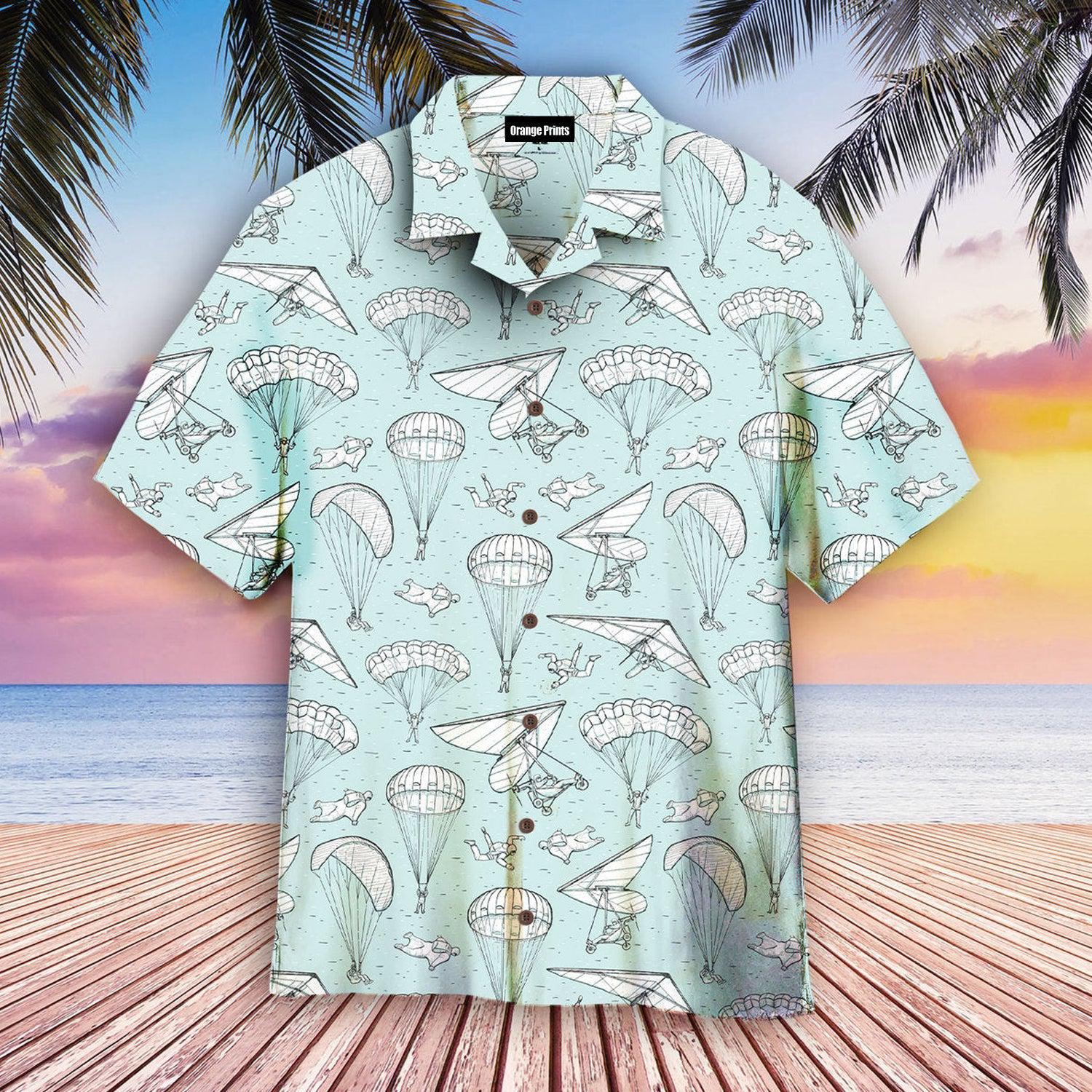 Skydiving Tropical Hawaiian Shirt For Men & Women