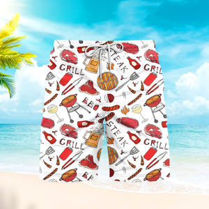 Summer BBQ Grill Party Beach Shorts For Men