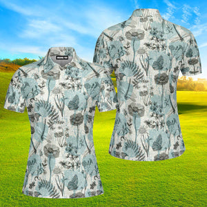 Summer Dragonflies Flowers Vintage Style Polo Shirt For Women