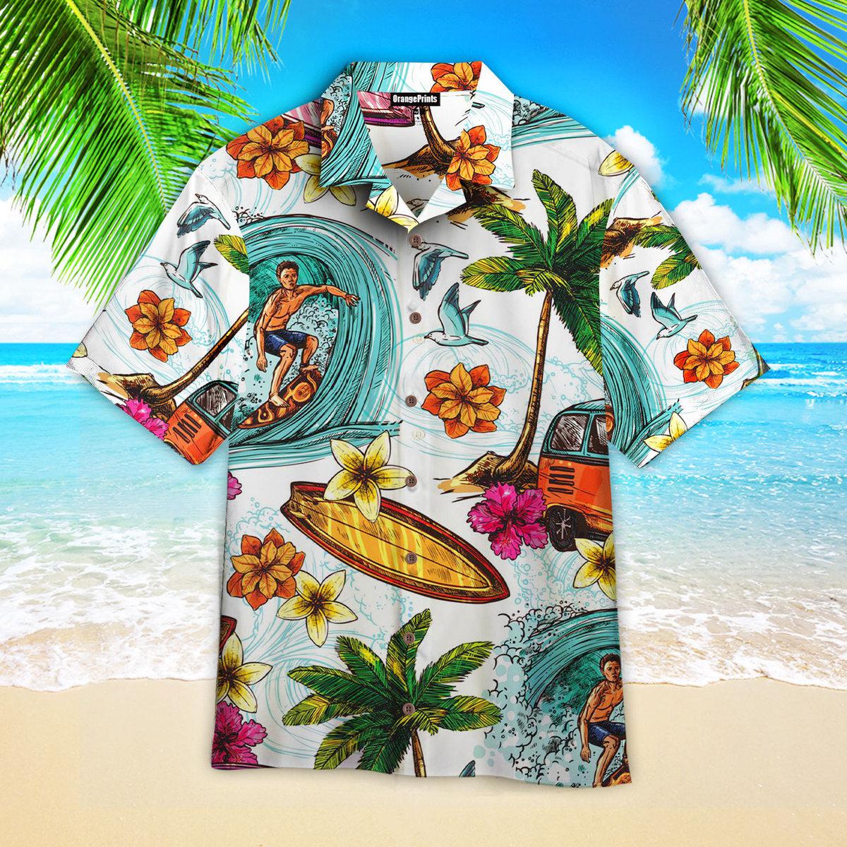 Surfing Beach Hawaiian Shirt For Men & Women
