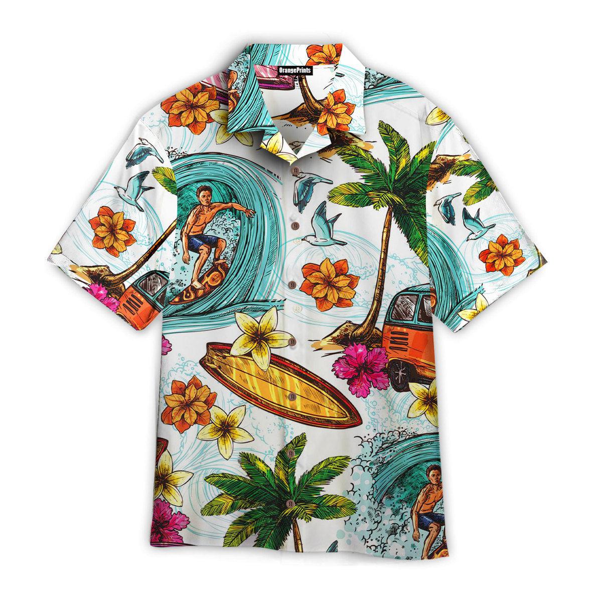 Surfing Beach Hawaiian Shirt For Men & Women