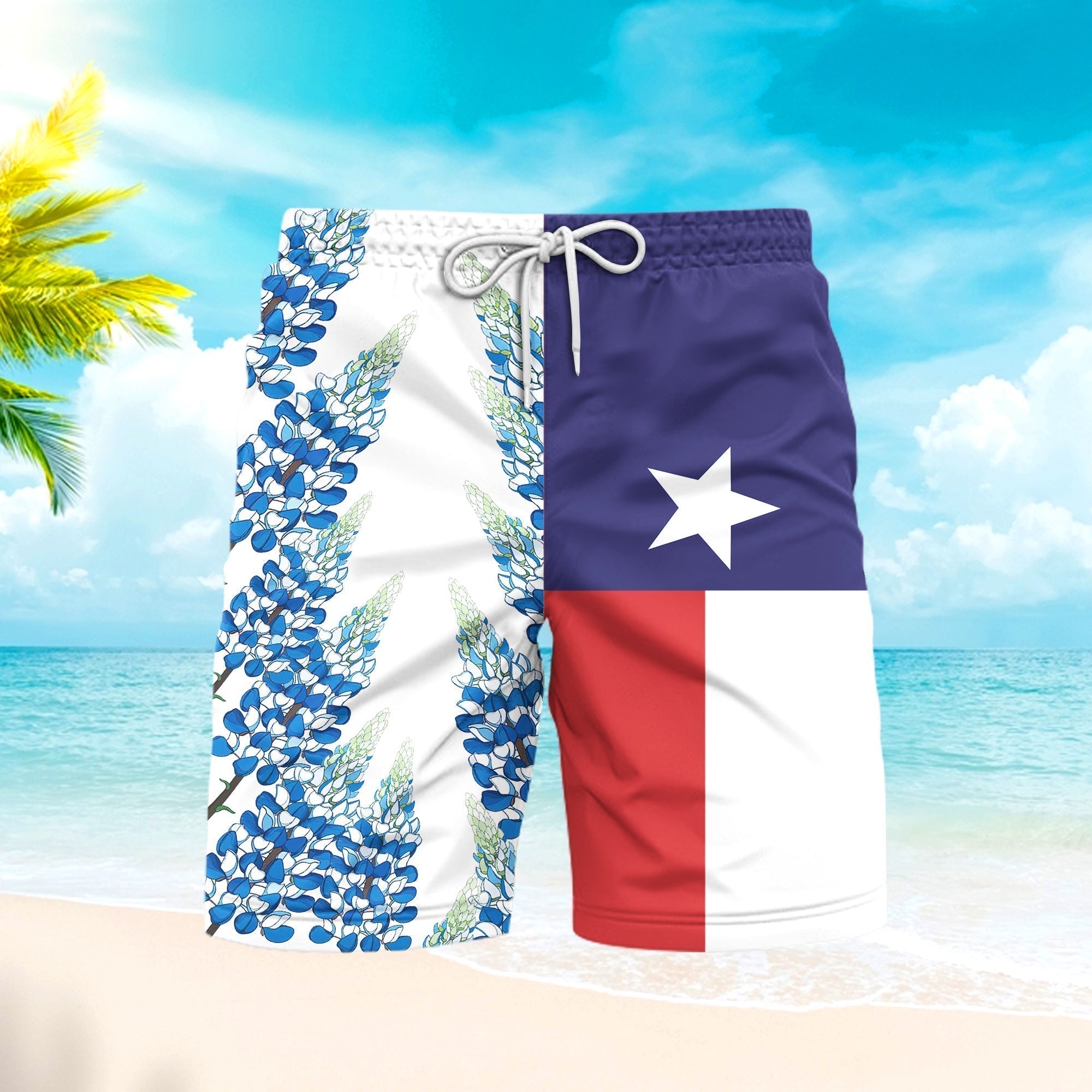 Texas Bluebonnets Beach Shorts For Men