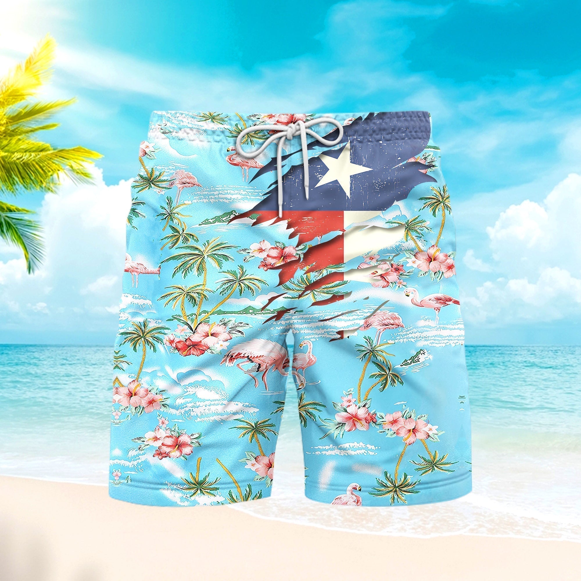 Texas Tropical Beach Shorts For Men