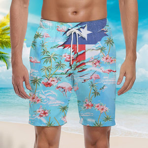Texas Tropical Beach Shorts For Men