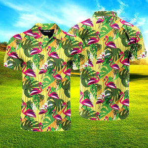 Thou Shall Not Try Me Flamingo Tropical Polo Shirt For Men