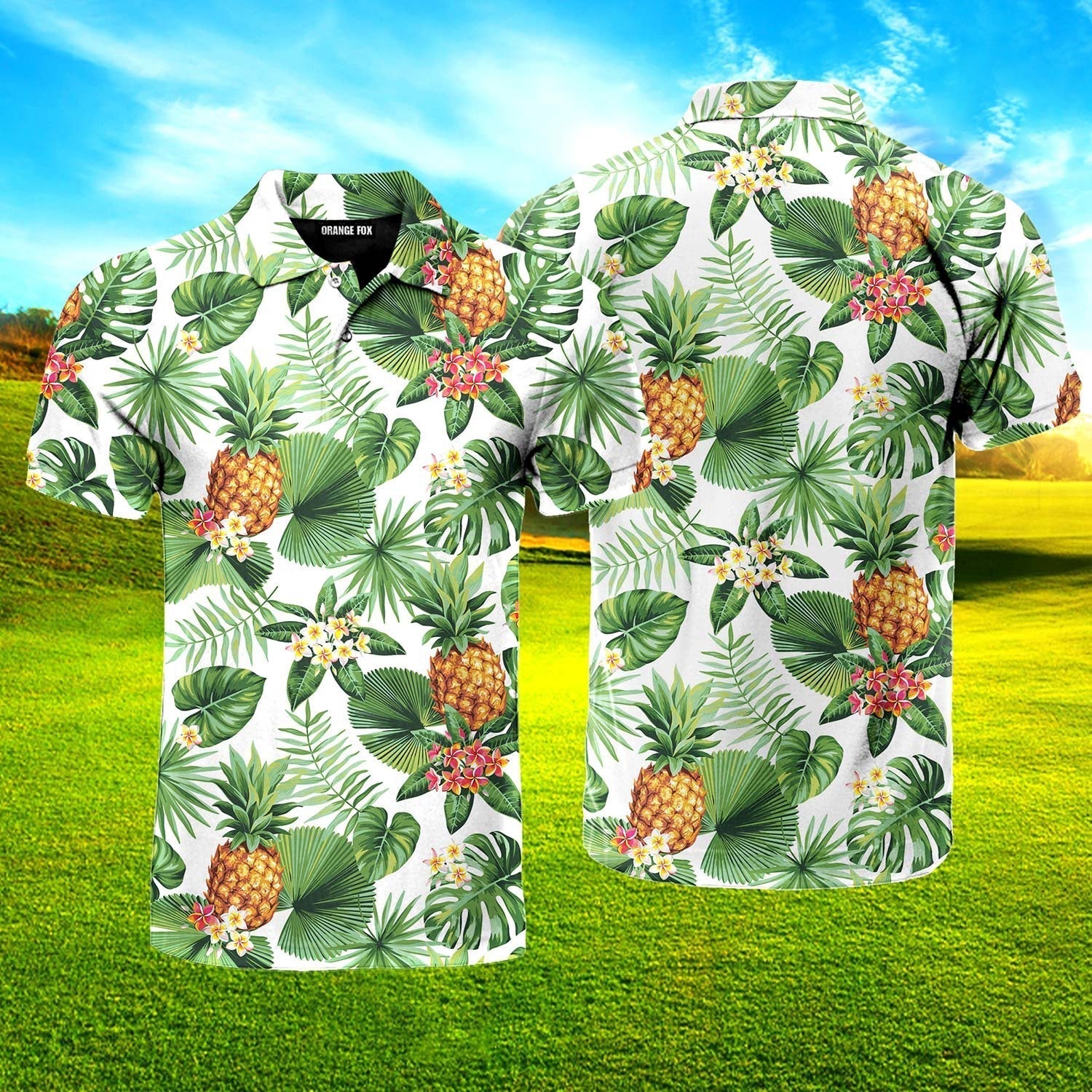 Tropical Pineapple Polo Shirt For Men