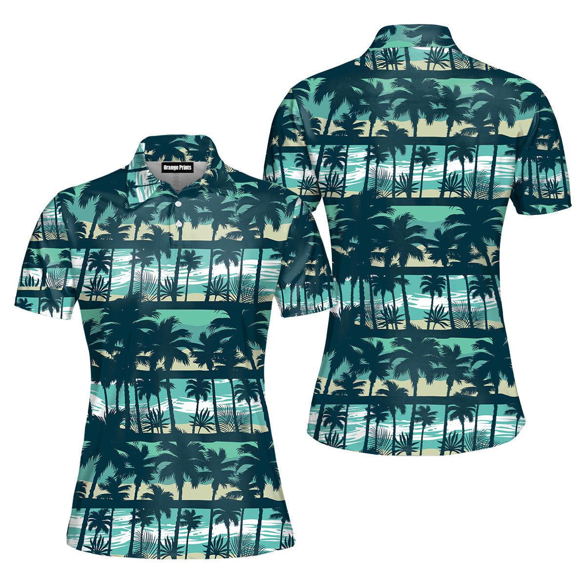 Tropical Vintage Polo Shirt For Women