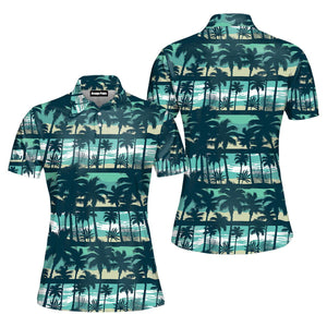 Tropical Vintage Polo Shirt For Women