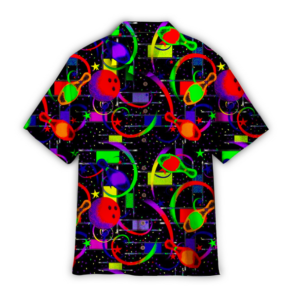 Awesome Bowling In Space Colorful Light Hawaiian Shirt For Men & Women WT3017
