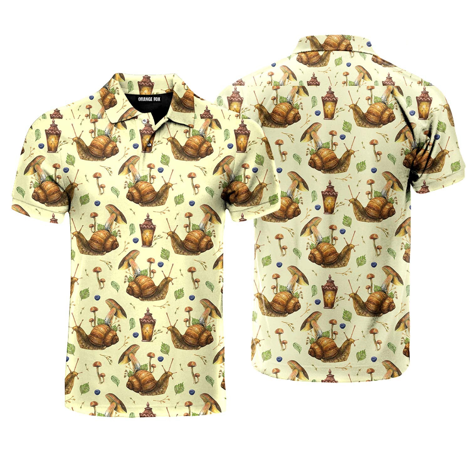 Watercolor Fairytale Snail Polo Shirt For Men