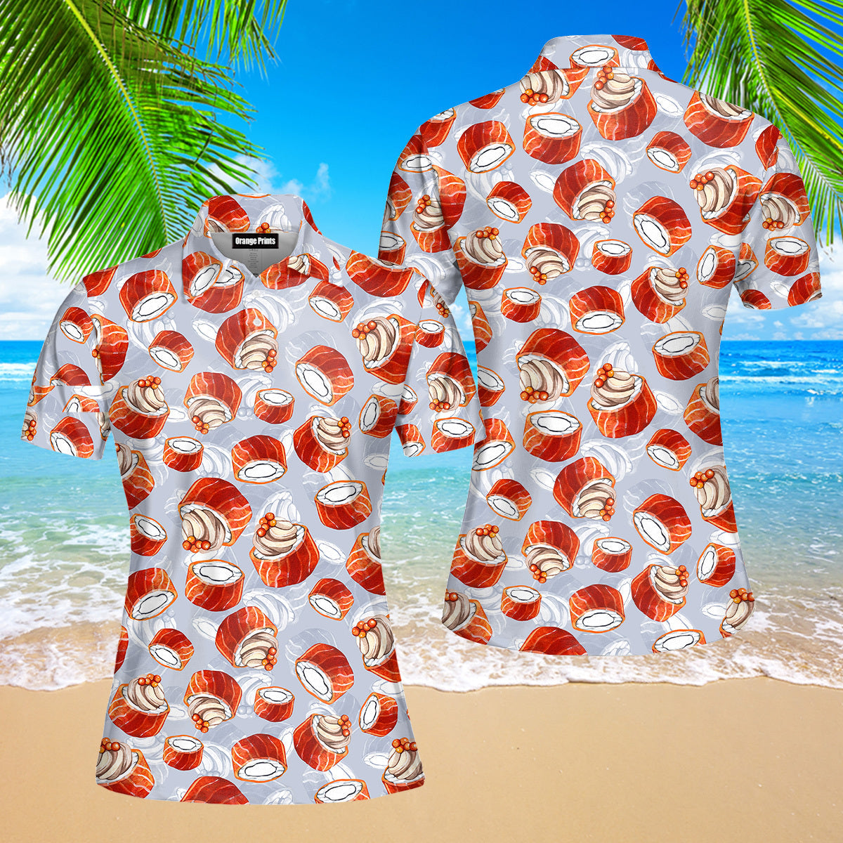 You Had Me At Sushi Cream Polo Shirt For Women