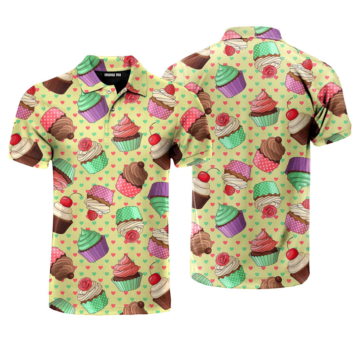 Yummy Colorful Cream Cupcake Polo Shirt For Men