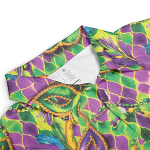 Mardi Gras Polo Shirts for Men Party Mask Shirt Moisture Wicking Short Sleeve Golf Shirt